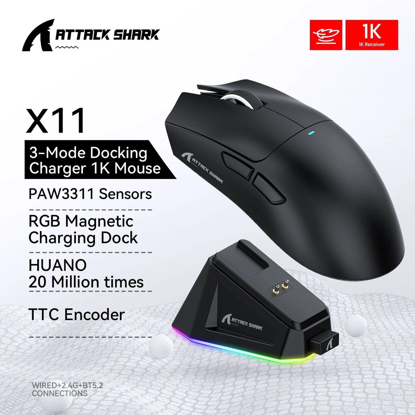 Attack Shark X11 Tri-Mode Connection