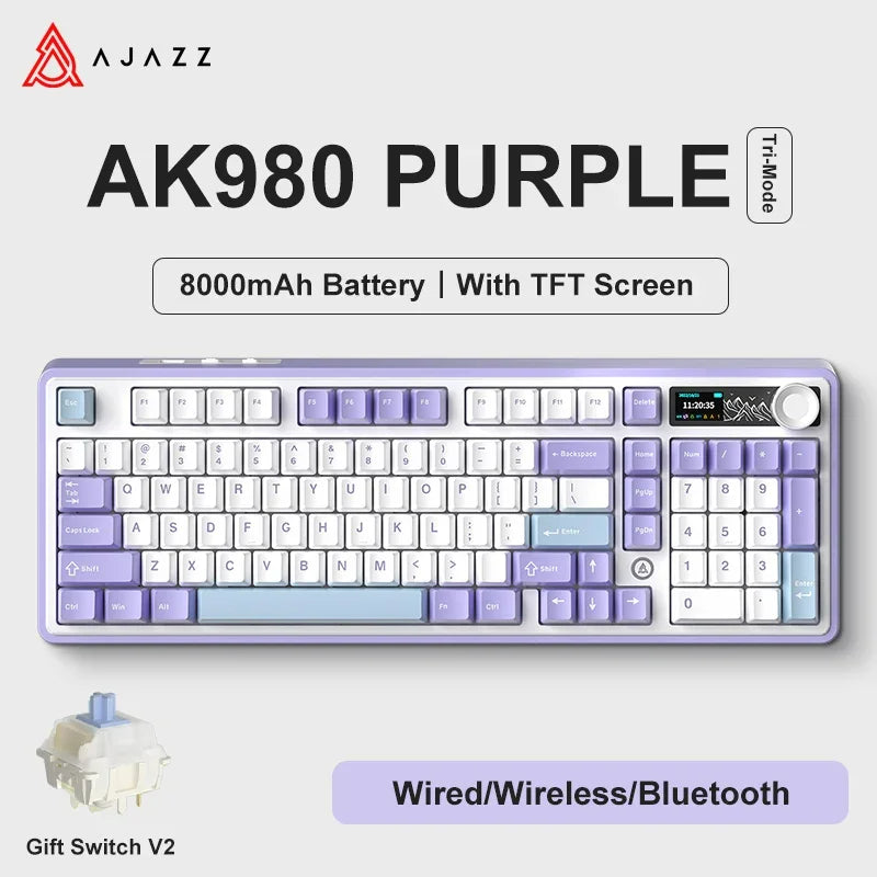 Ajazz AK980 Gaming Mechanical Keyboard with Color Screen