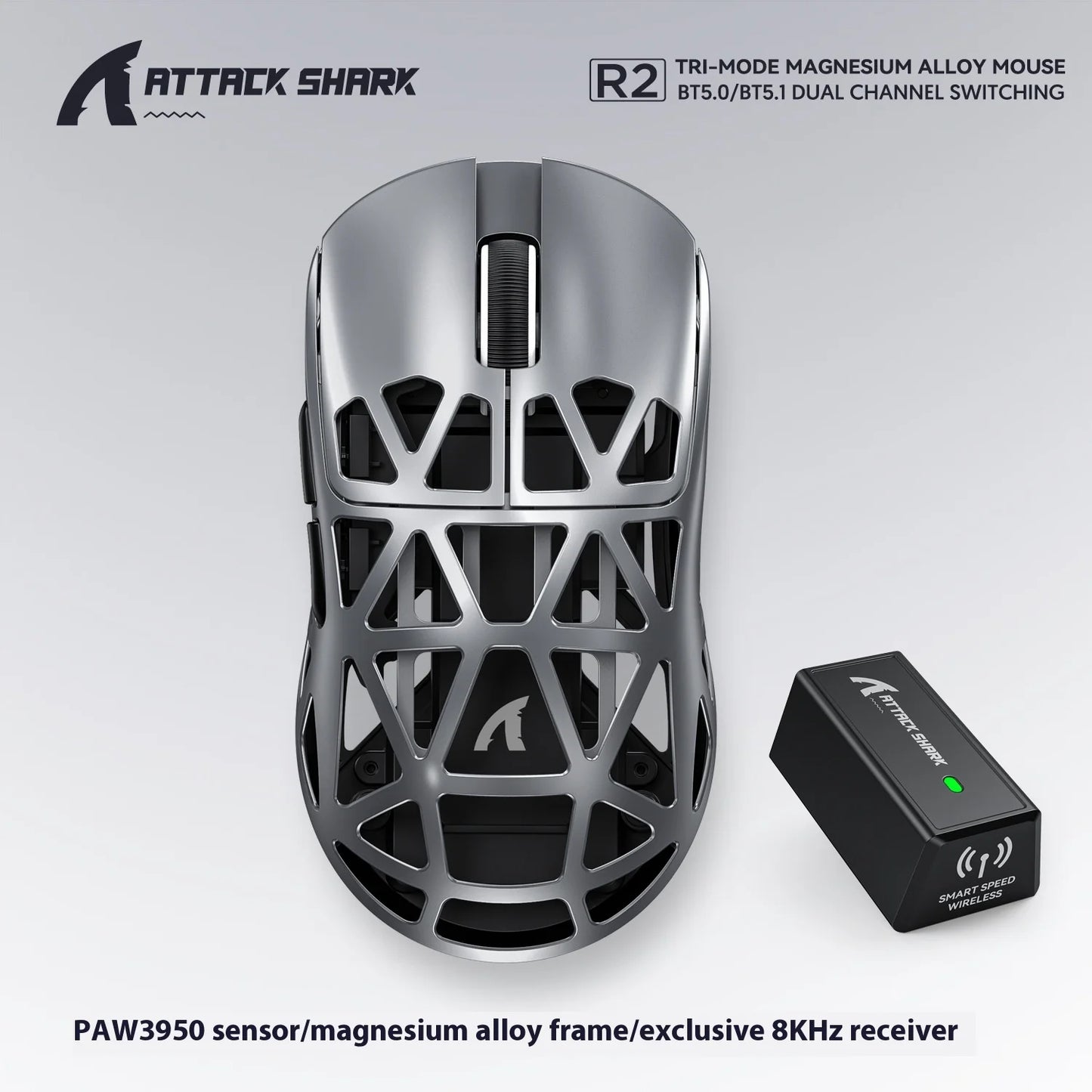 Attack Shark R2 Magnesium Alloy Wireless Mouse