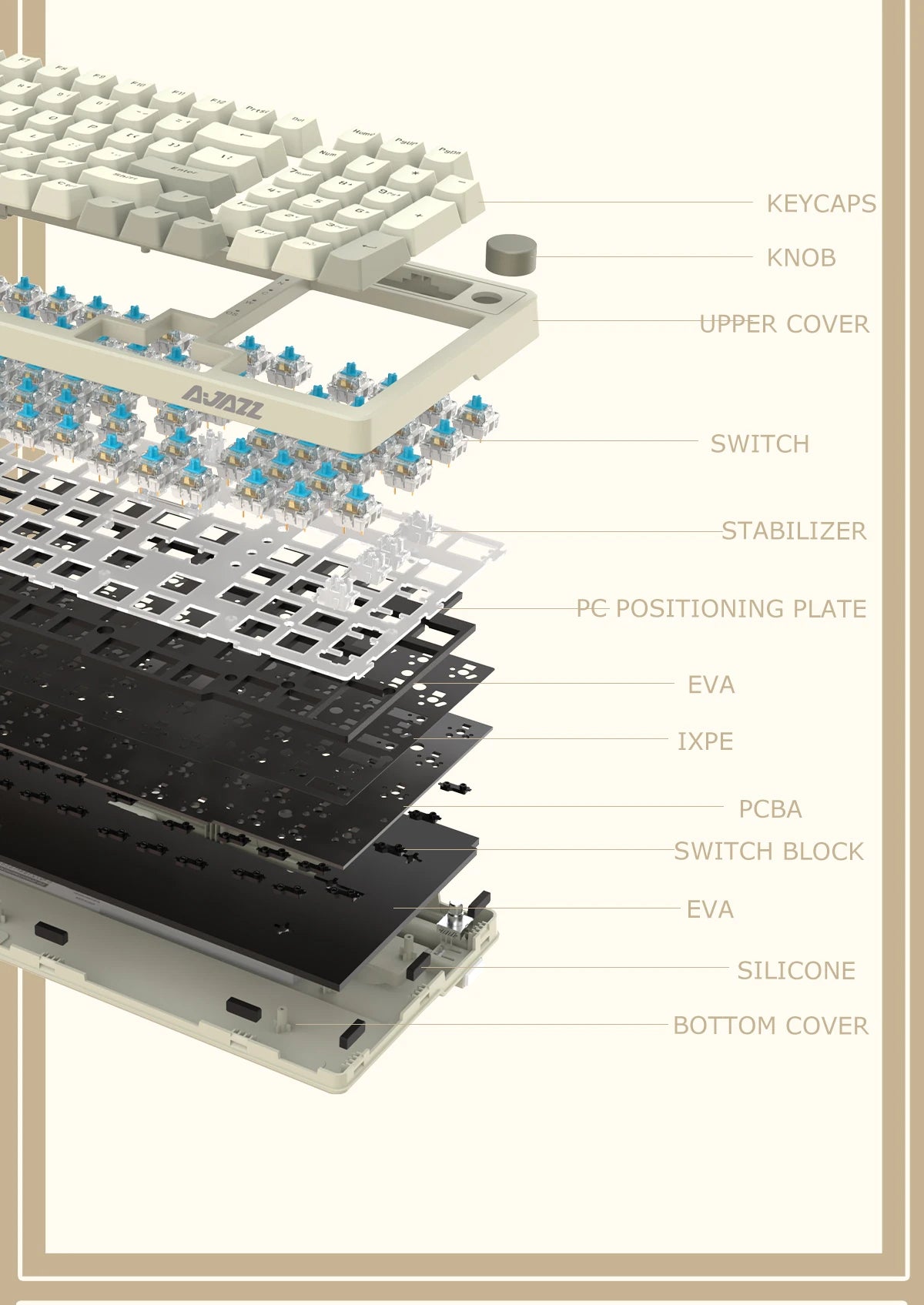 Ajazz AK992 Wired Mechanical Keyboard