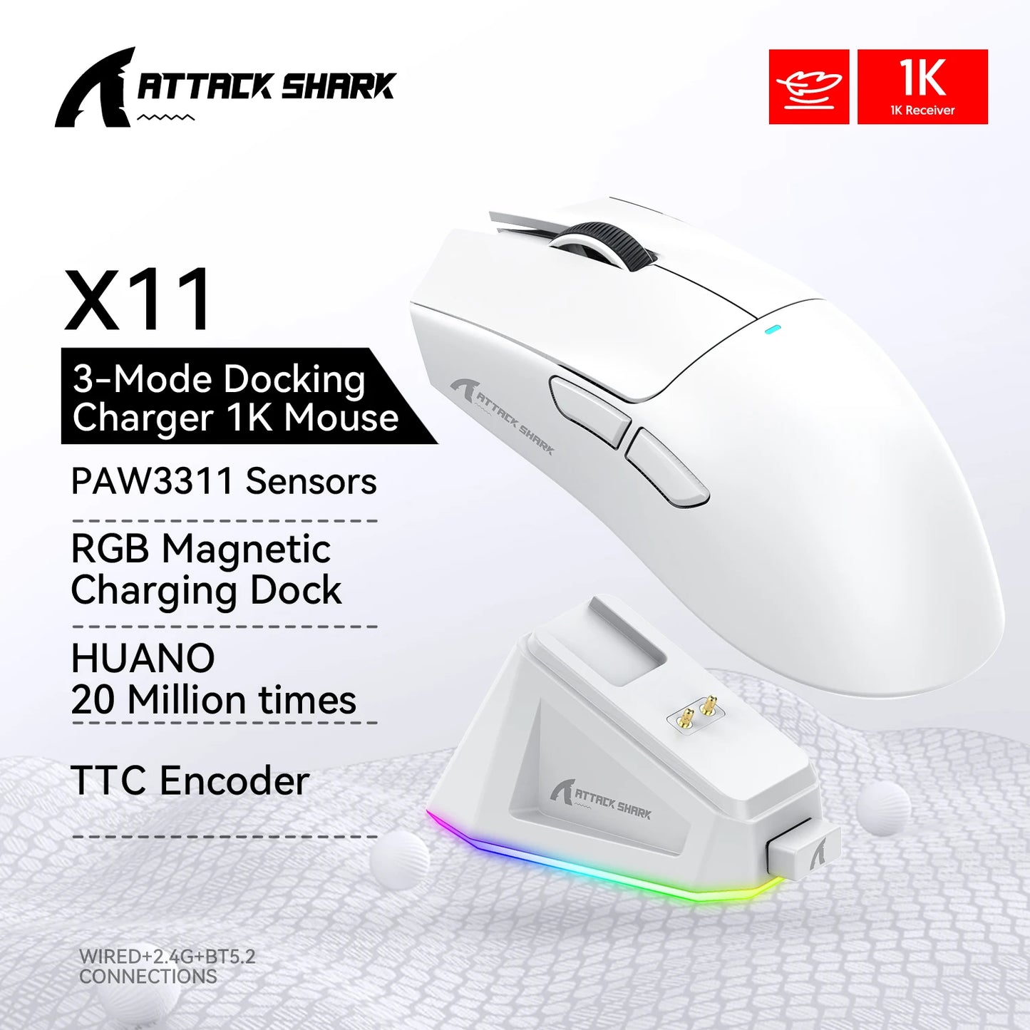 Attack Shark X11 Tri-Mode Connection