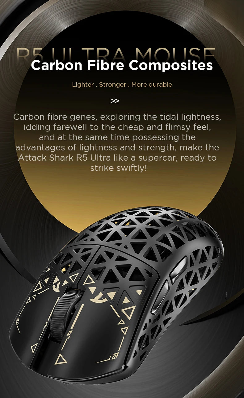 Attack Shark R5 Carbon Fiber Wireless Gaming Mouse