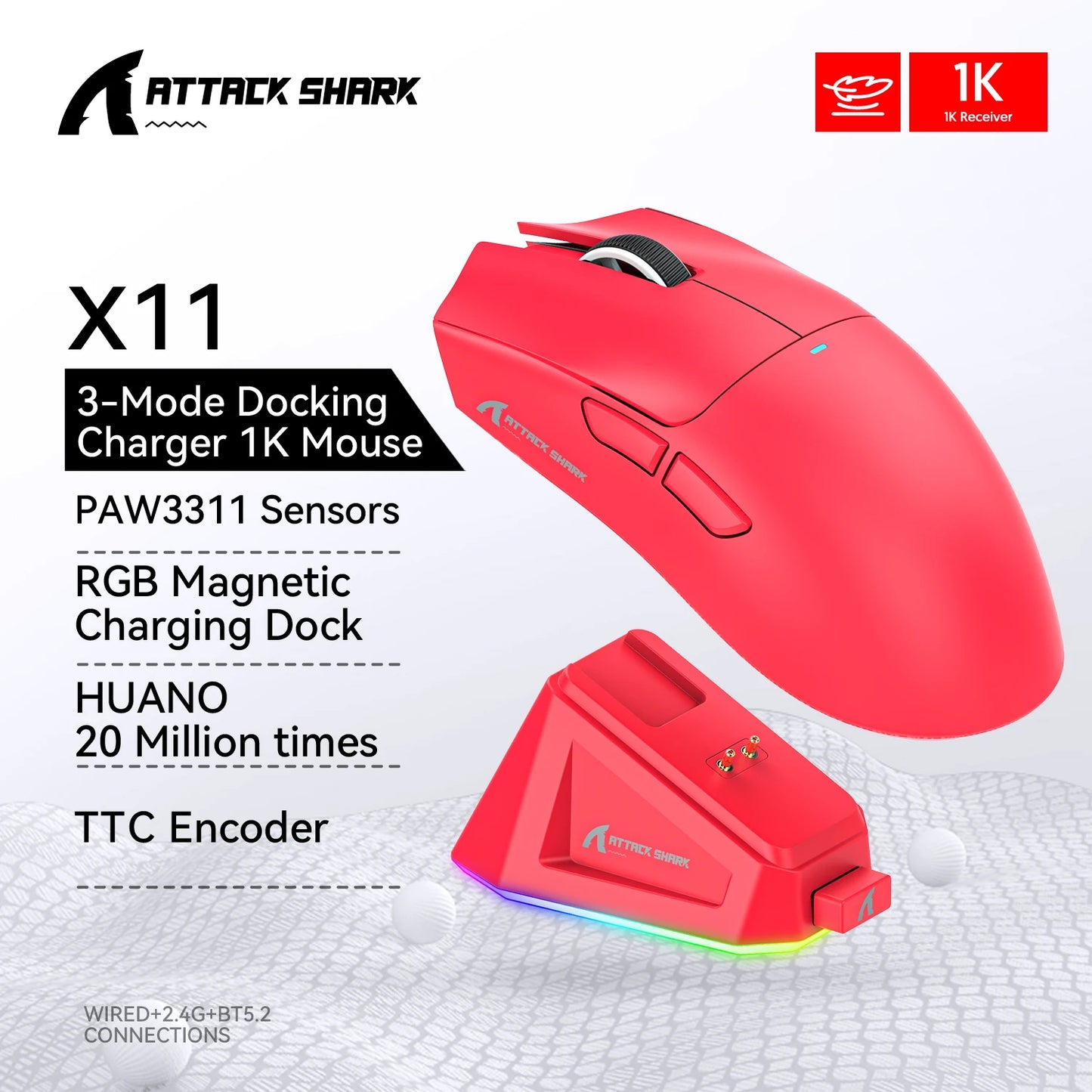 Attack Shark X11 Tri-Mode Connection