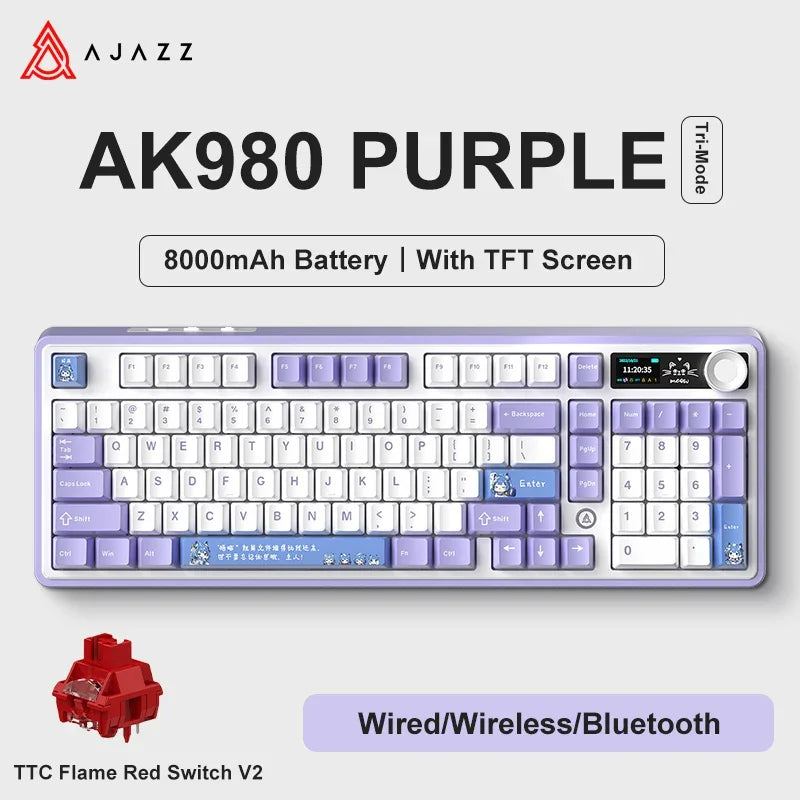 Ajazz AK980 Gaming Mechanical Keyboard with Color Screen