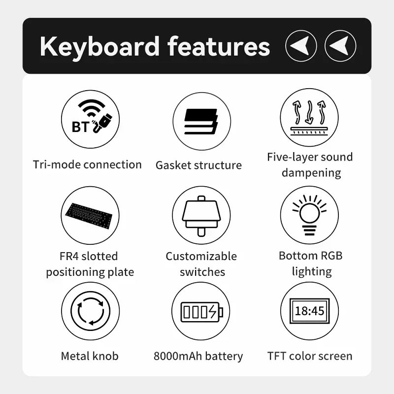 Ajazz AK980 Gaming Mechanical Keyboard with Color Screen