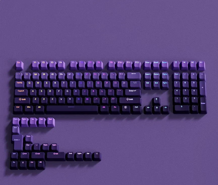 135 Keys Gradient Purple Shine Through Keycaps