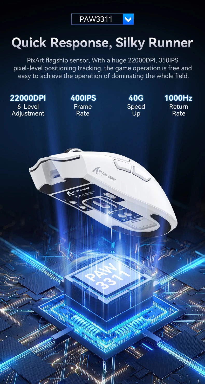 Attack Shark X11 Tri-Mode Connection