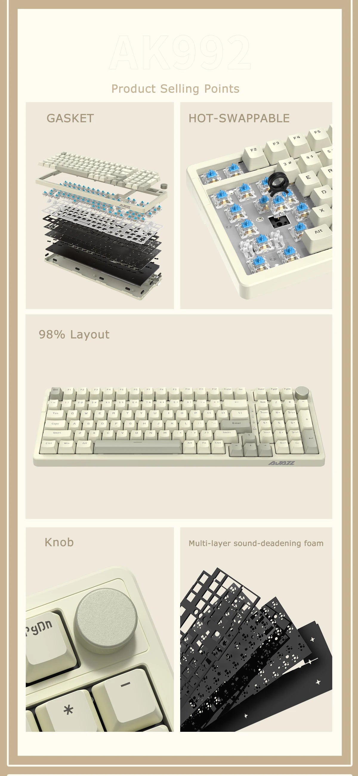 Ajazz AK992 Wired Mechanical Keyboard