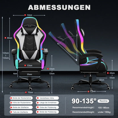 HOMALL Fabric Gaming Chair with LED