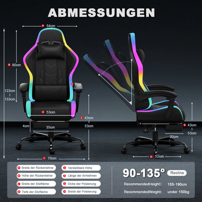 HOMALL Fabric Gaming Chair with LED