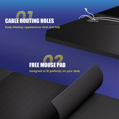 Gaming table 120x60cm with Carbon Fiber Surface/LED/Socket