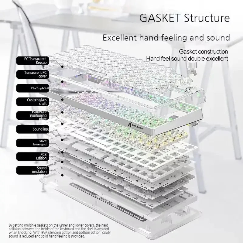 Attack Shark Transparent Custom Mechanical Keyboard