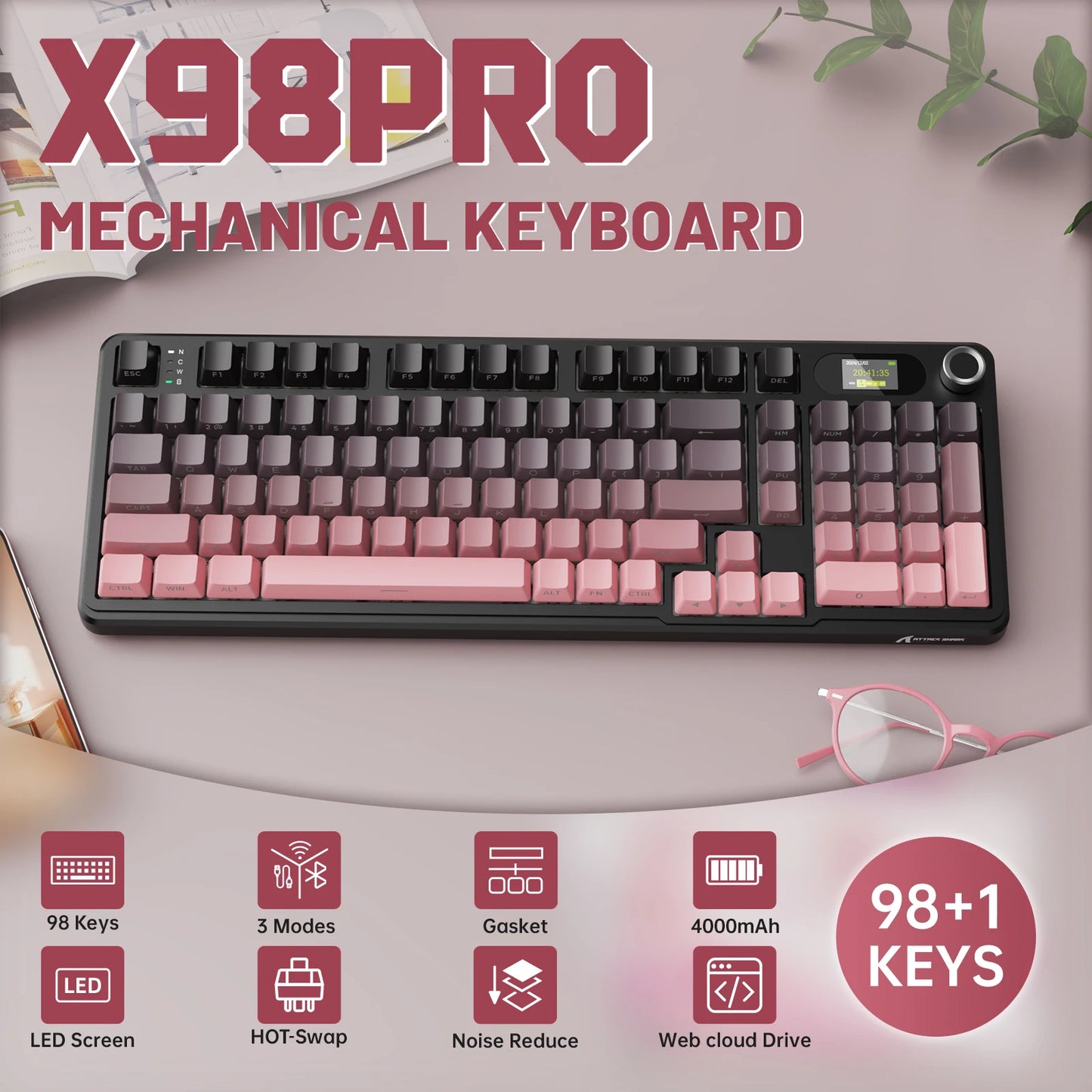ATTACK SHARK Tri-mode Gasket Mechanical Keyboard
