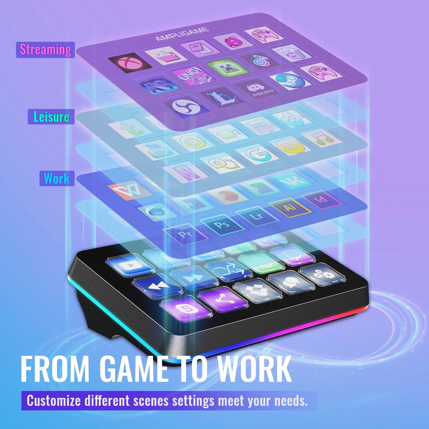 FIFINE Mini Keyboard with 15 Customizable Macro Buttons