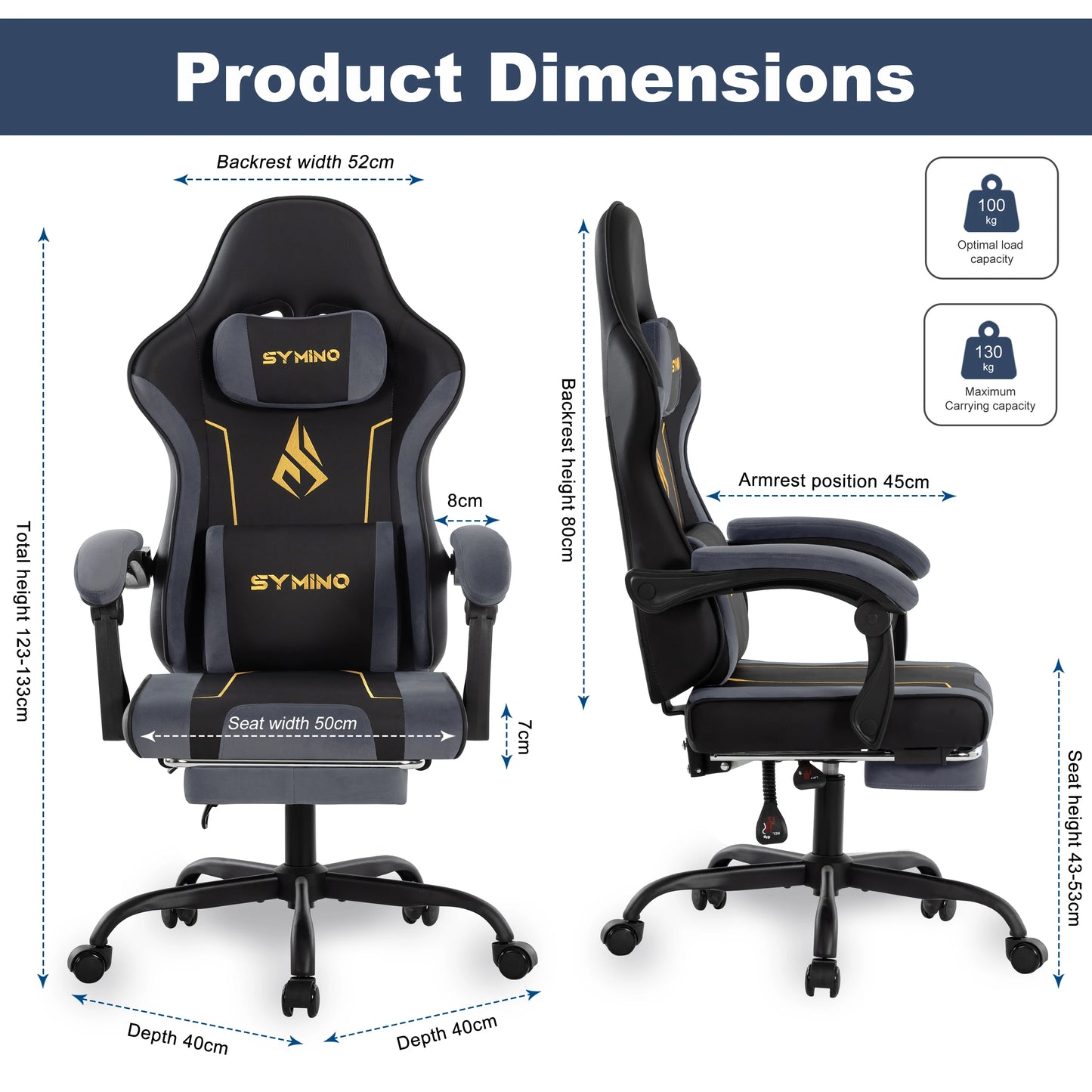 SYMINO Latex Cushion Ergonomic Gaming Chair
