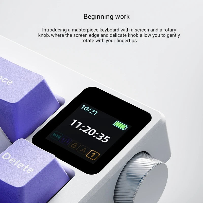 Ajazz Ak650 Tri-Mode Mechanical Keyboard With 0.85'' Tft Screen