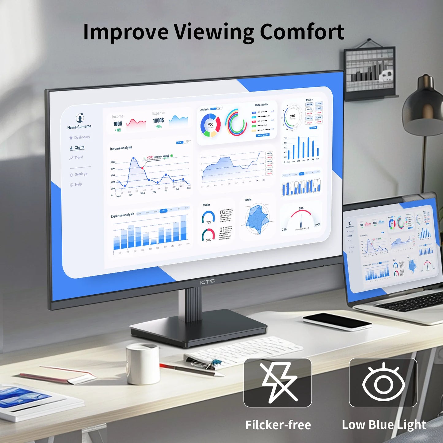 27 Inch QHD 100Hz Gaming Monitor 2560x1440