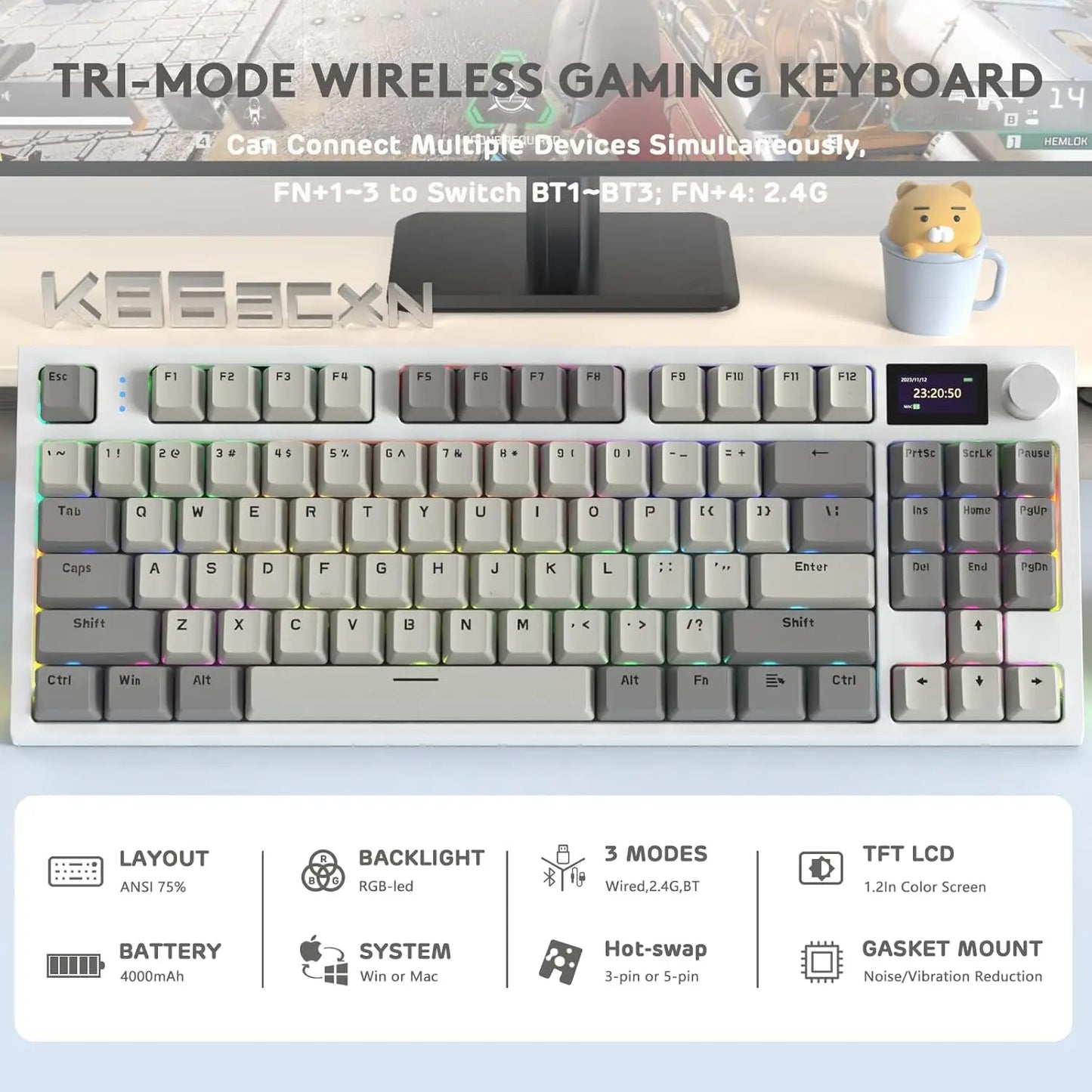 ATTACK SHARK K86 Wireless Mechanical Keyboard