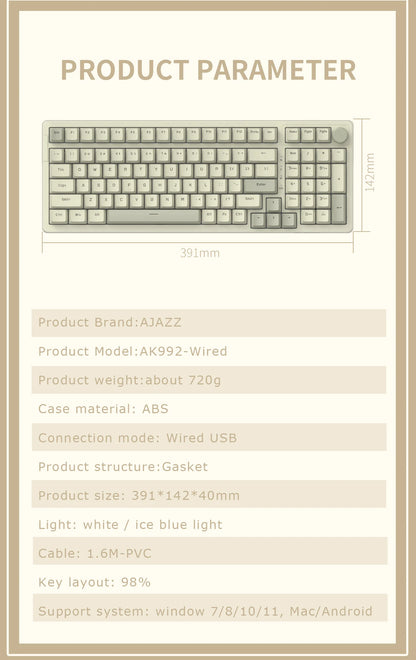 Ajazz AK992 Wired Mechanical Keyboard