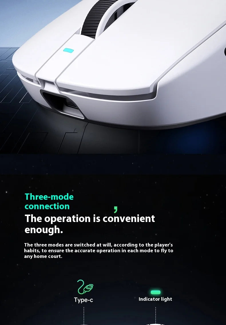 MCHOSE A7 Ultra Lightweight Wireless Bluetooth Mouse for Gaming And Office 3-Mode Professional Electronic Laptop Mouse Paw3395