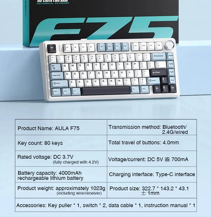 AULA F75 Wireless Gaming Mechanical Keyboard