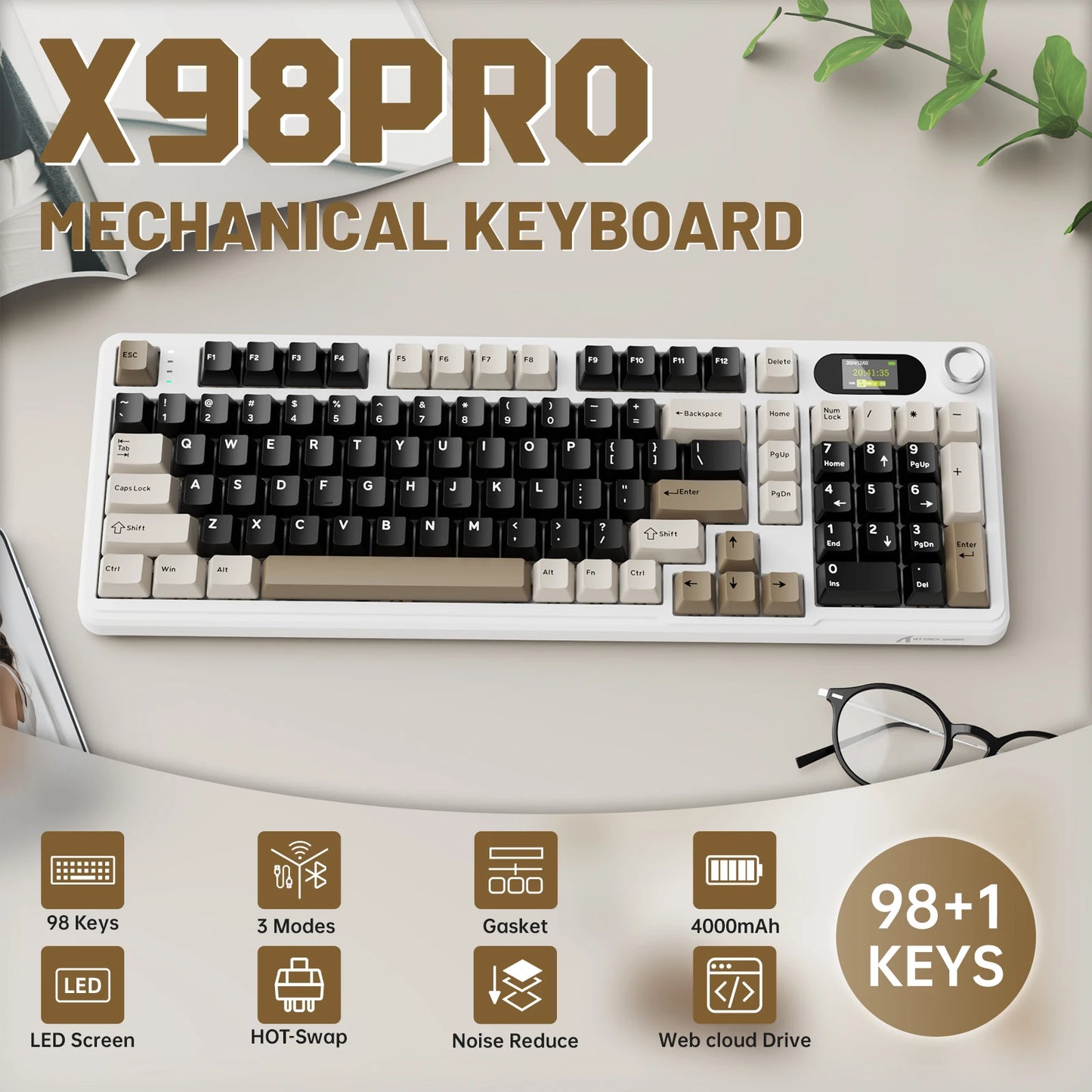ATTACK SHARK Tri-mode Gasket Mechanical Keyboard