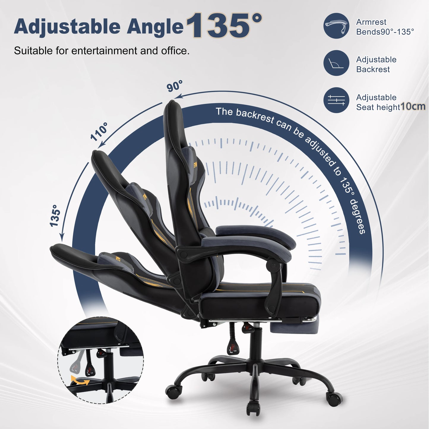 SYMINO Latex Cushion Ergonomic Gaming Chair