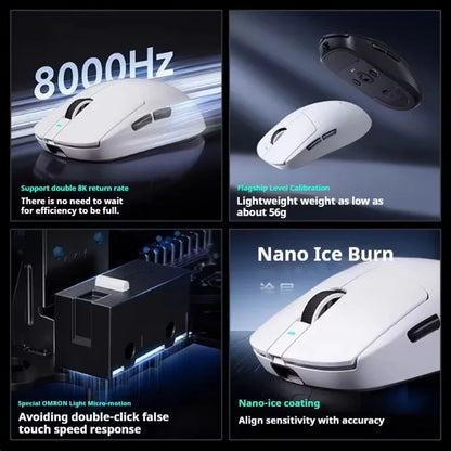 MCHOSE A7 Ultra Lightweight Wireless Bluetooth Mouse for Gaming And Office 3-Mode Professional Electronic Laptop Mouse Paw3395