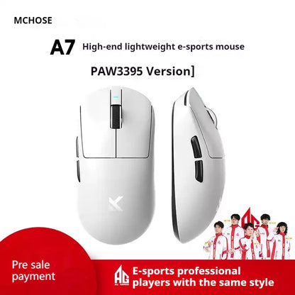 MCHOSE A7 Ultra Lightweight Wireless Bluetooth Mouse for Gaming And Office 3-Mode Professional Electronic Laptop Mouse Paw3395