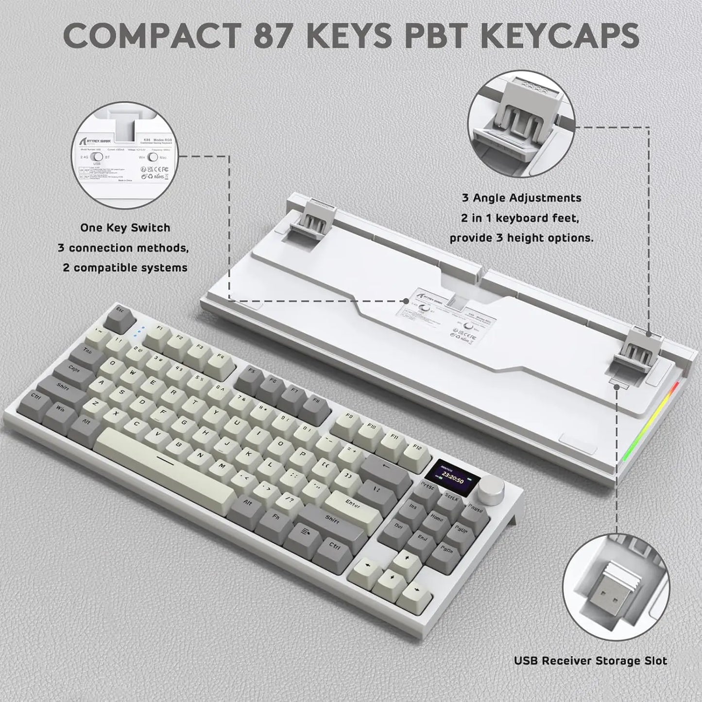 ATTACK SHARK K86 Wireless Mechanical Keyboard