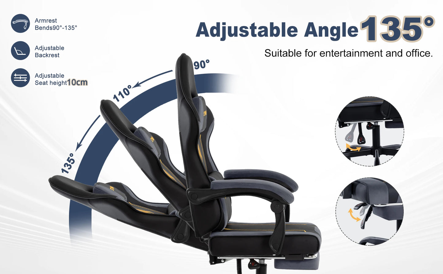 SYMINO Latex Cushion Ergonomic Gaming Chair